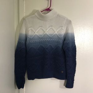 Winter White to Blue Ombré Knit Sweater